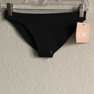 NWT Cali Dreaming Classic Neoprene Swim Bikini Bottoms Black XS/S Low Rise